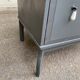 Chiffonnier commode scandinave 5 tiroirs gris anthracite en bois massif