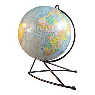 Globe terrestre Girard et Barrère des années 50-60 piètement string