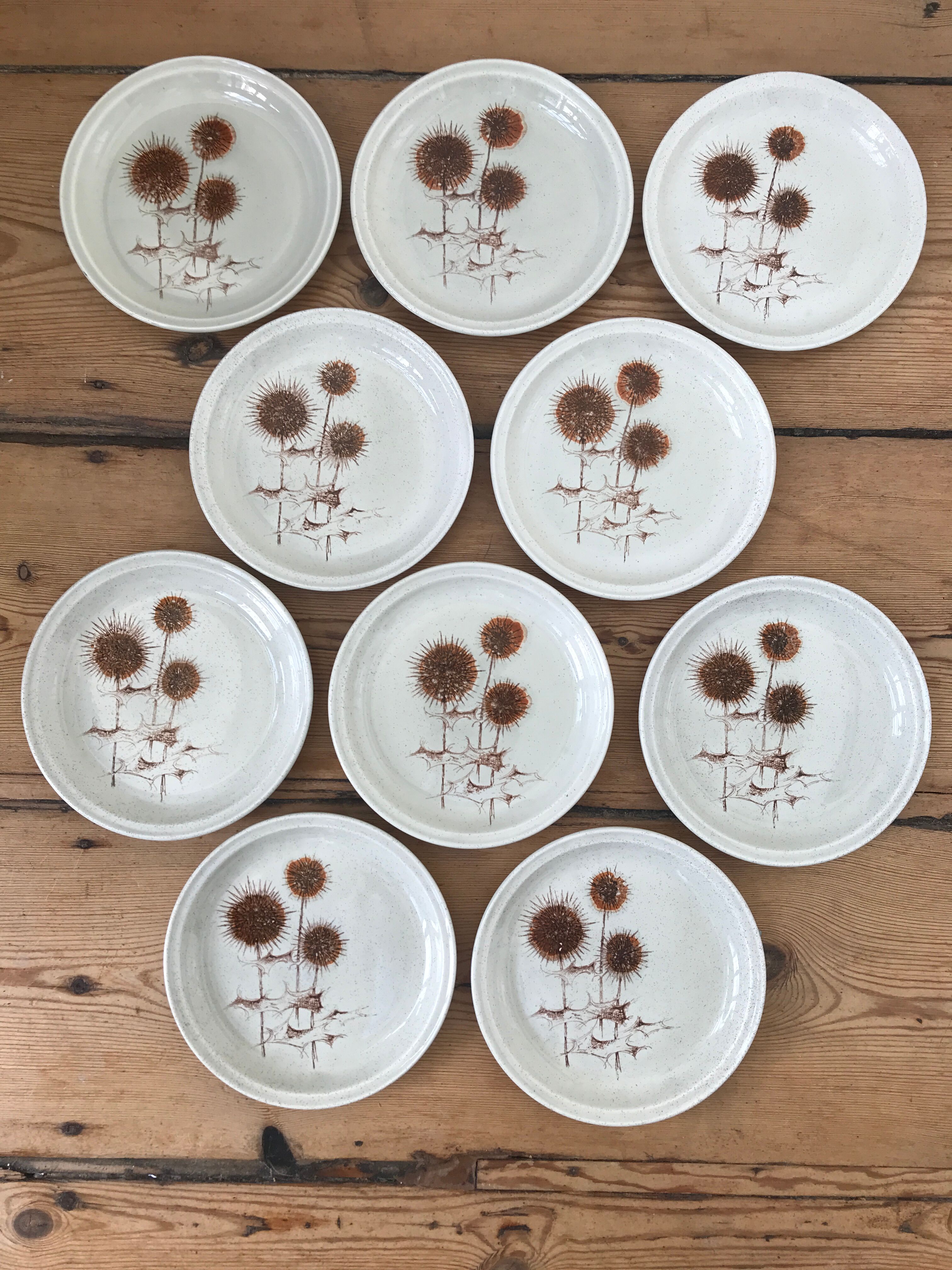 Série de 10 assiettes à desserts Sarreguemines