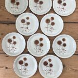 Series of 10 Sarreguemines dessert plates