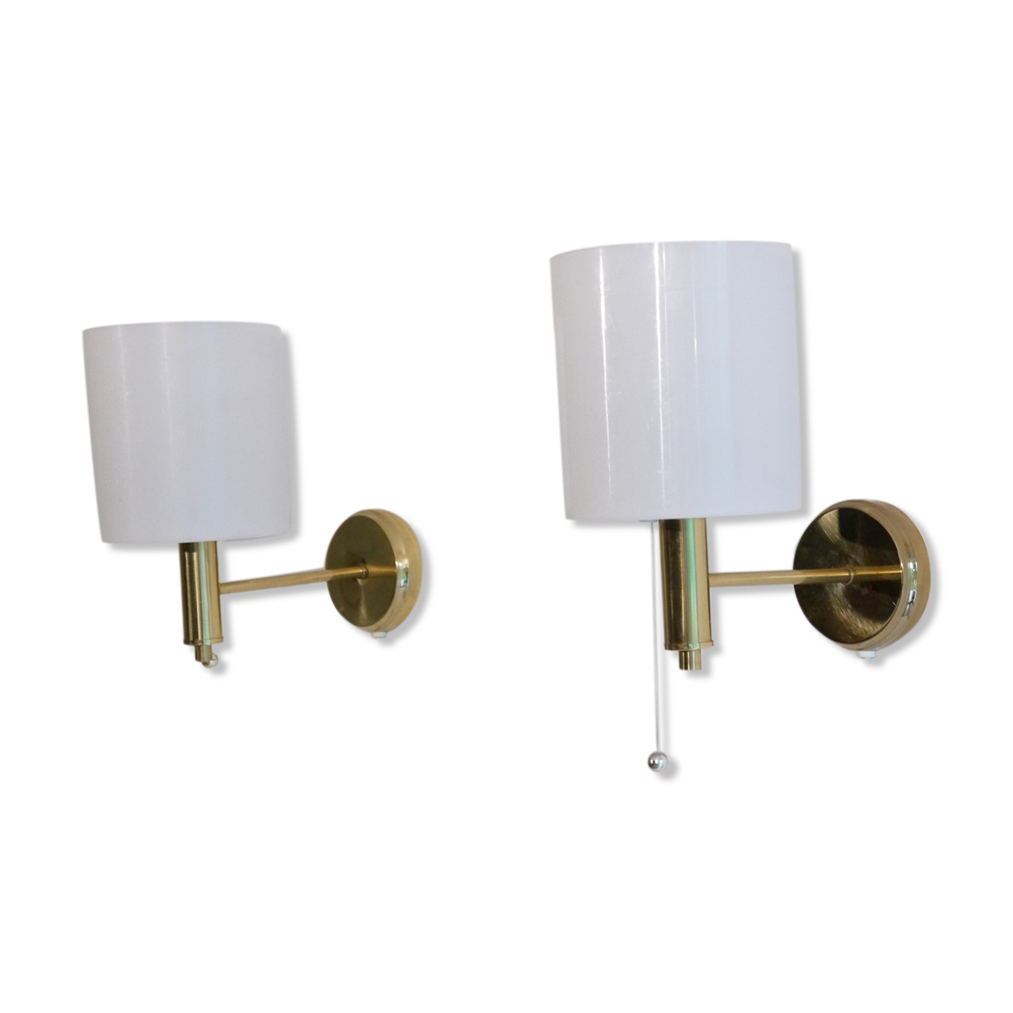 Pair of Scandinavian brass and acrylic appliques from Nafa 1970