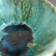 Stoneware bowl with handles, signed handmade ceramic.