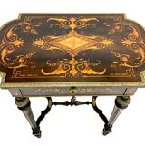 Side table or worker Napoleon 3 with marquetry