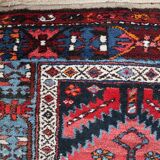 Antique Persian Handmade Hamadan Runner Rug, 3.4' x 7.7' (106cm x 237cm), 1920s
