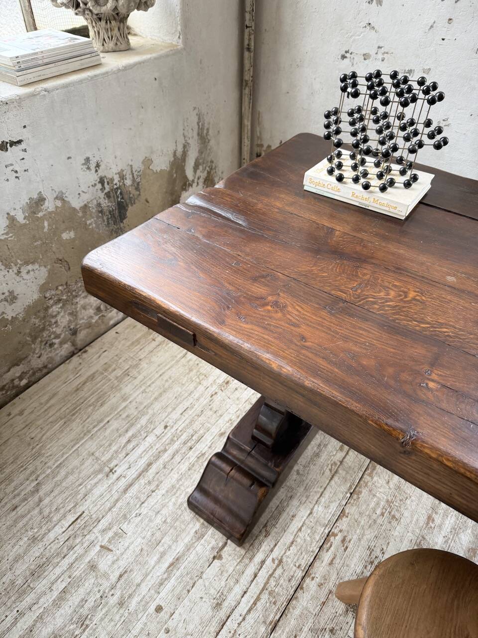 Table de monastère XXL en chêne, 19ème s.