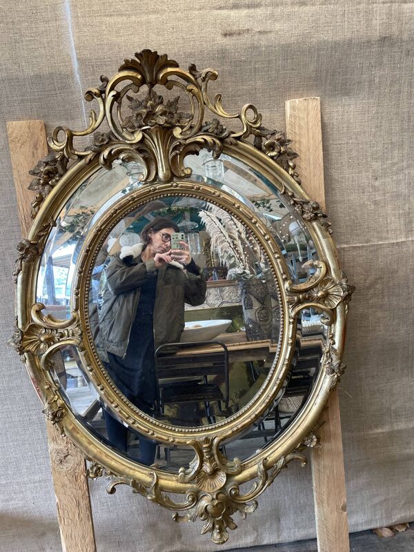 Miroir ovale style Napoléon III