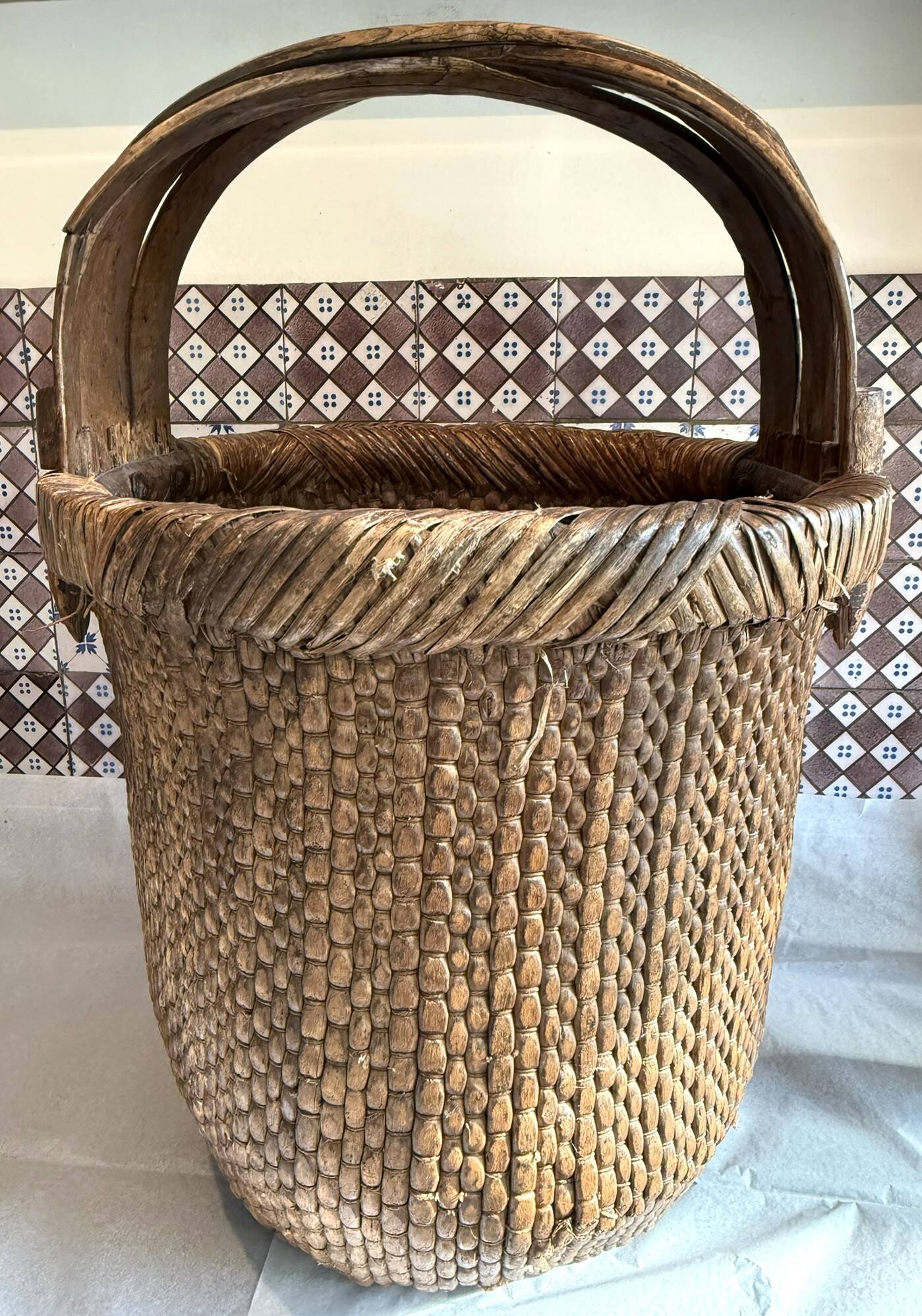 Ancien Panier à Riz chinois tressée - Vannerie - Petit modèle 2