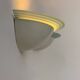 Pair of vintage half-moon wall lights, perspex and white metal, France, 1970.
