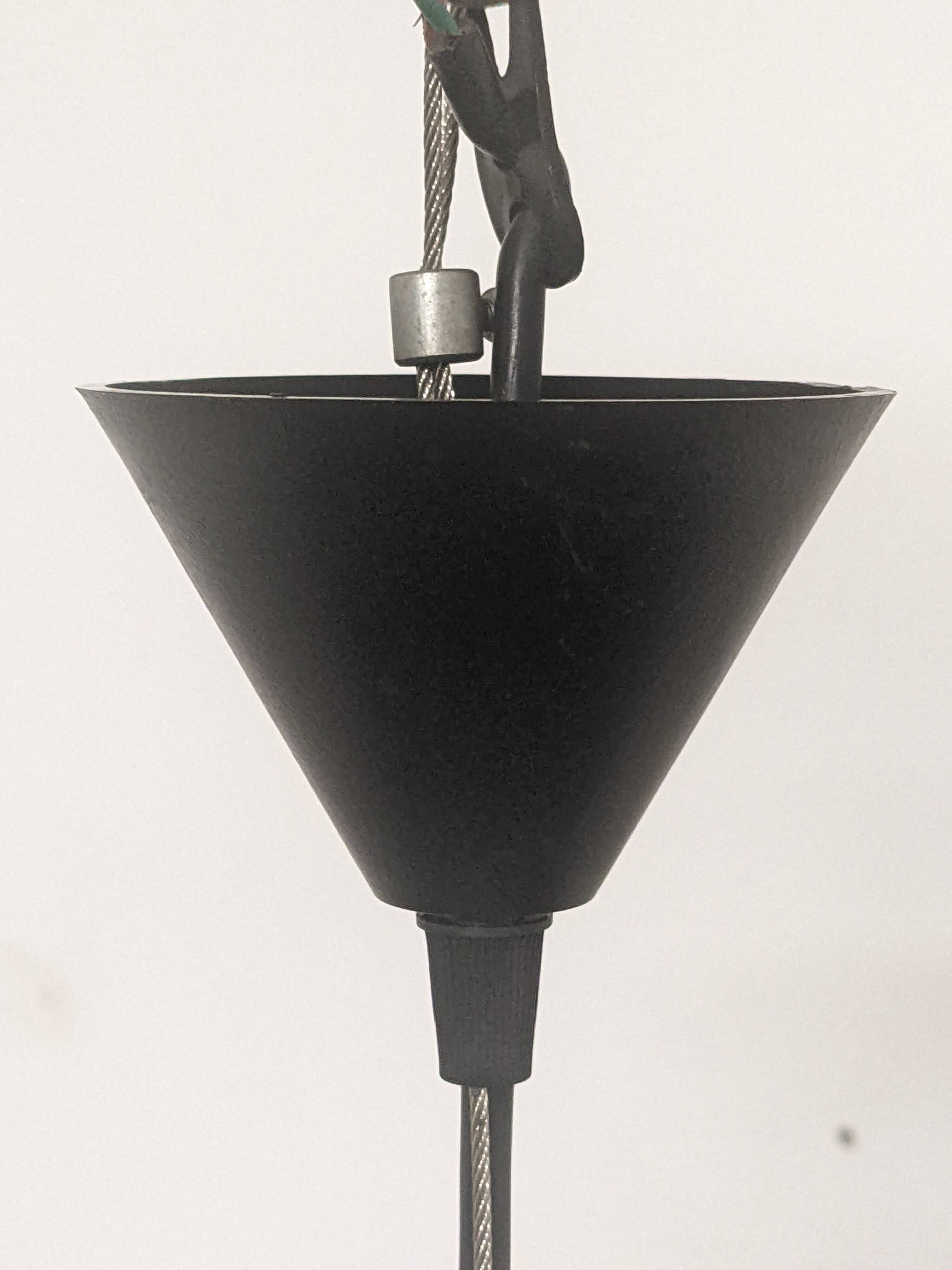 Square glass pendant light by Limburg, Germany circa 1970