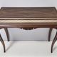 Vintage Rectangular Solid Walnut Console Table with Engraved Mirror Motif, Italy