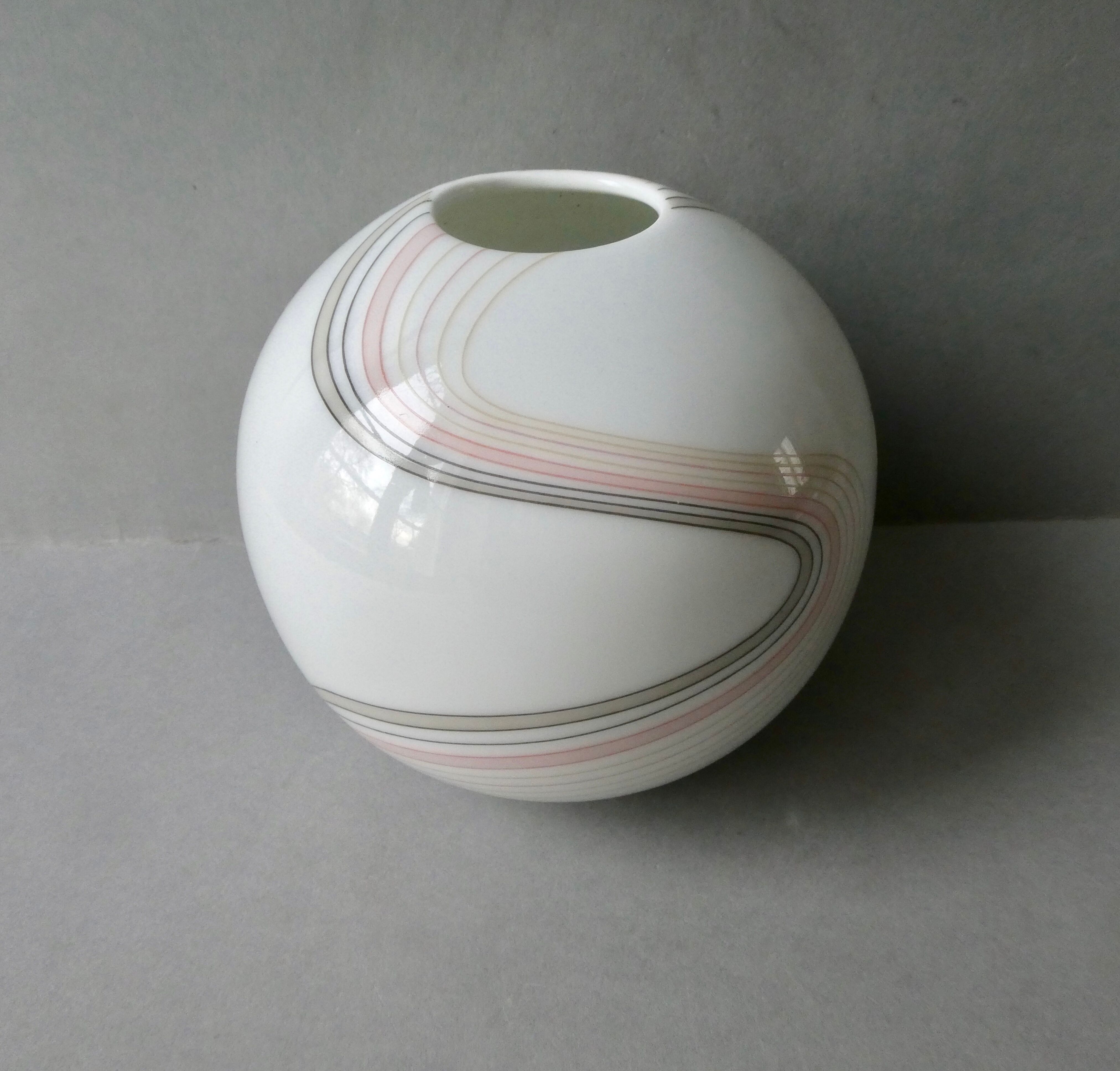 Opaline ball vase, 80s