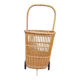 Vintage wicker log basket on vintage wheels