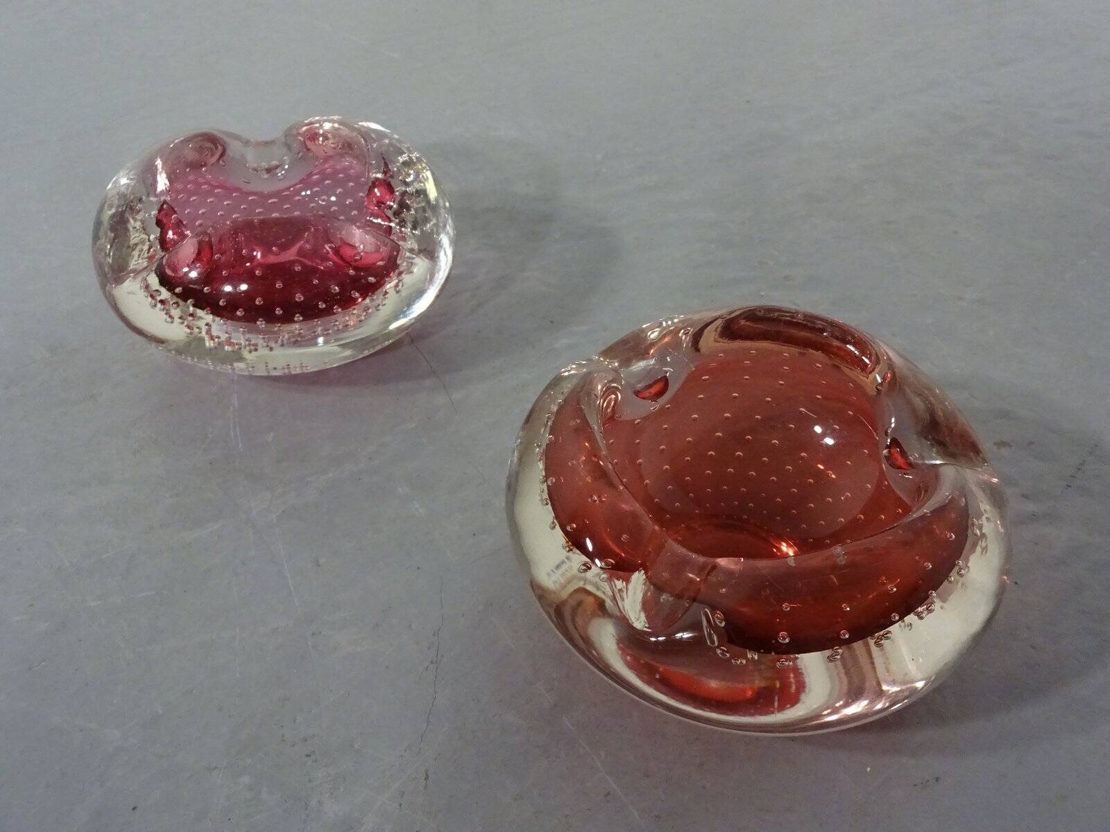 Italian Murano Glass Ashtrays, 1960s, Set of 2