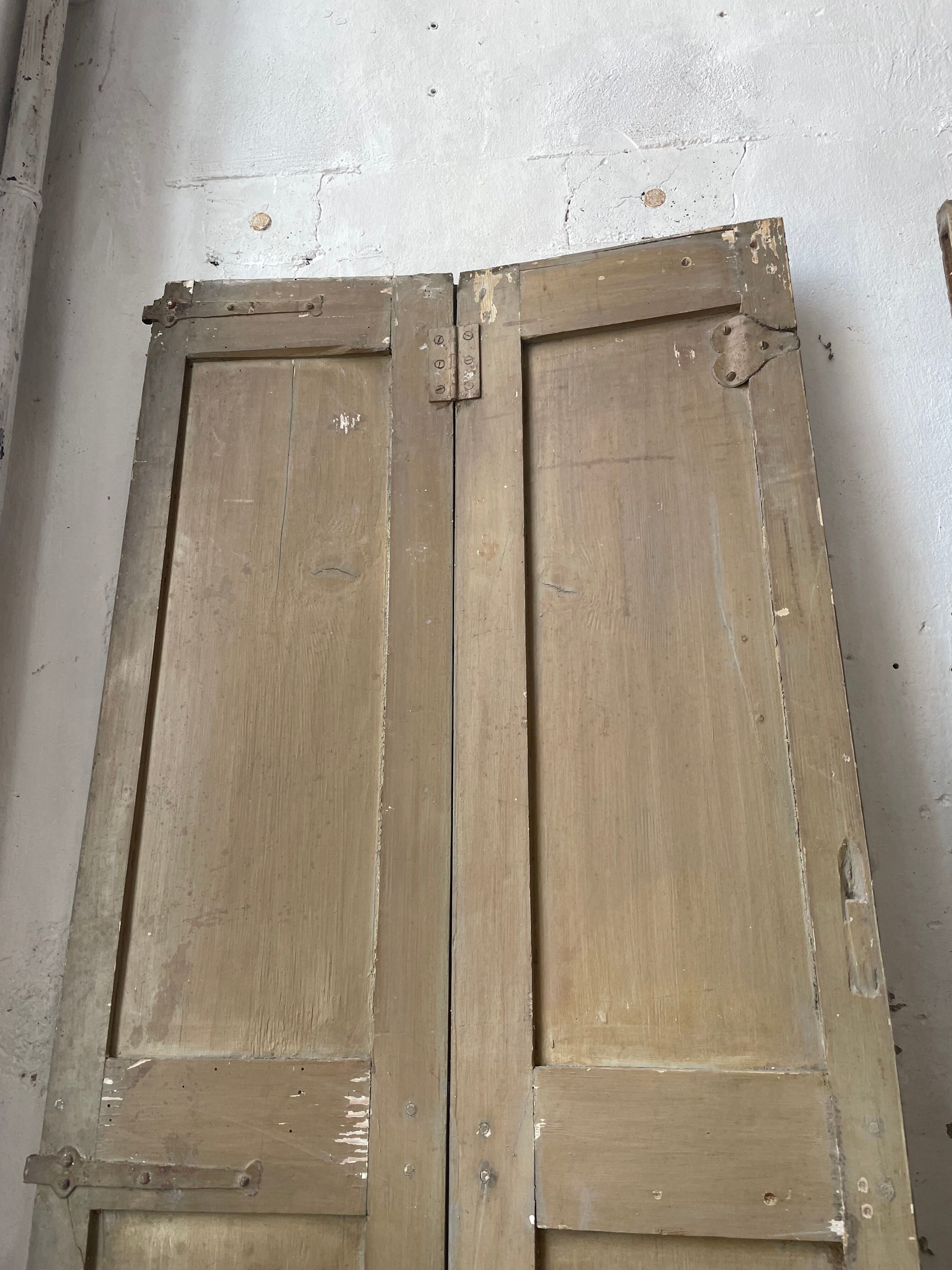 Trio of shutters louvers patina blue gray