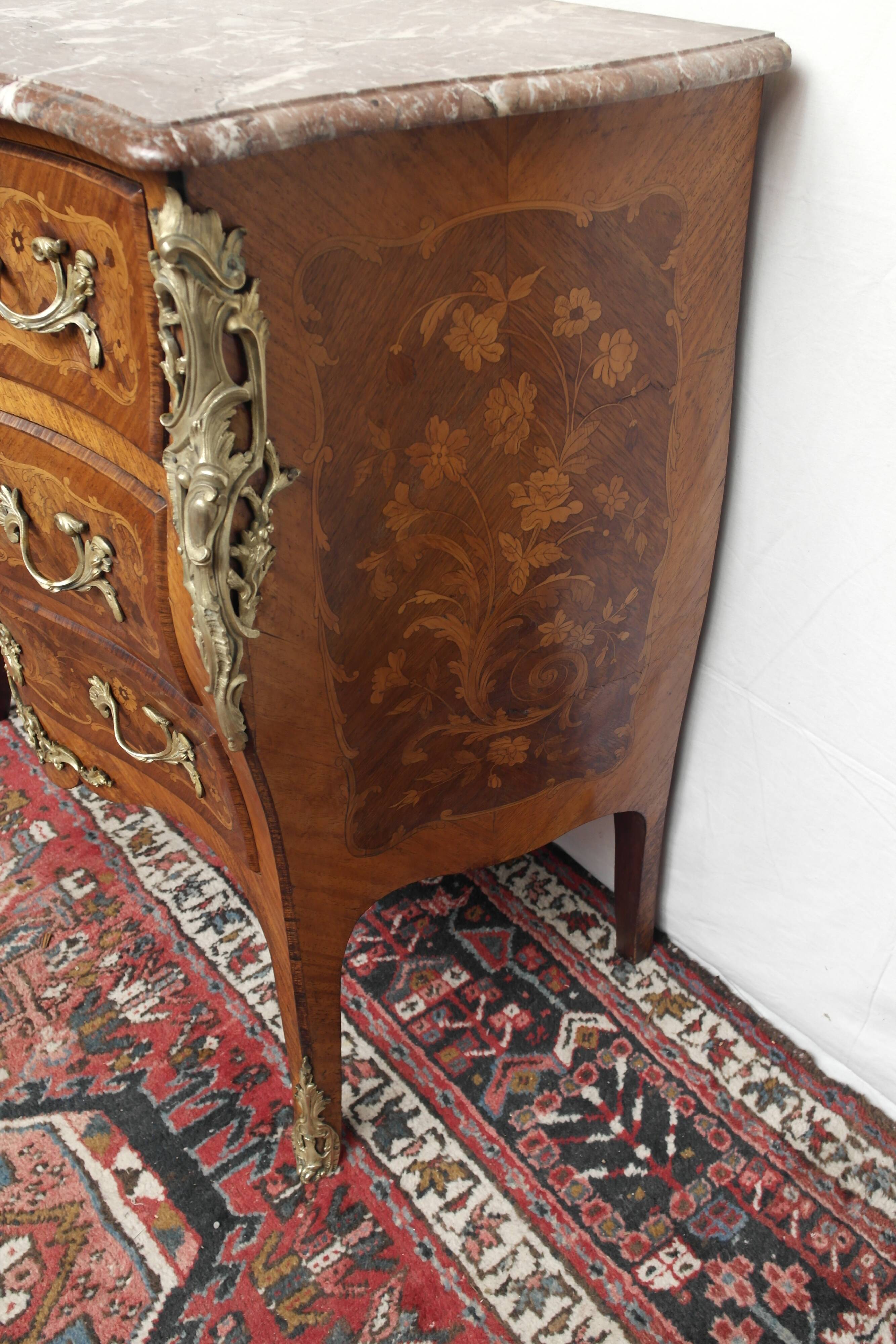 Napoleon III-era dresser in marquetry