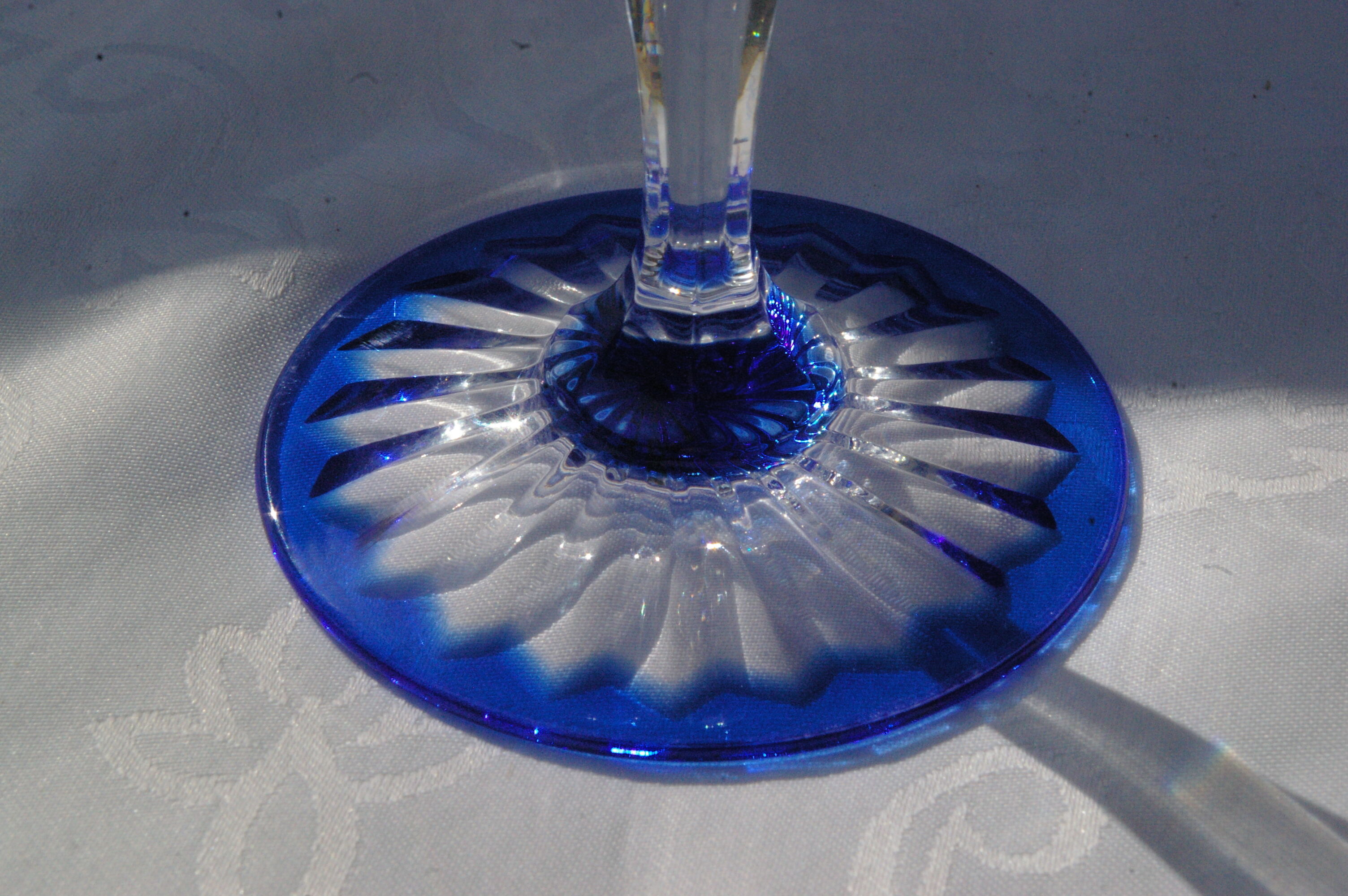 Cristal d'Arques - 6 Verres à eau modèle Valse bleue - Cristal double couche