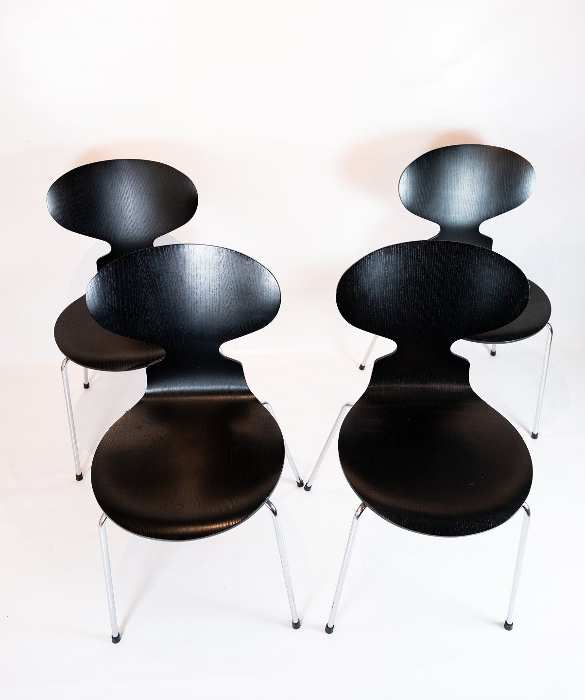 Ant chairs, model 3101, designed by Arne Jacobsen in 1952