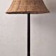 Rosewood mid century floor lamp with rattan shade, Sweden 1960s