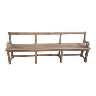 Banc d'église ancien en chêne