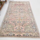 4x8 Pink & Navy Blue Vintage Rug 137x256Cm SK 6302