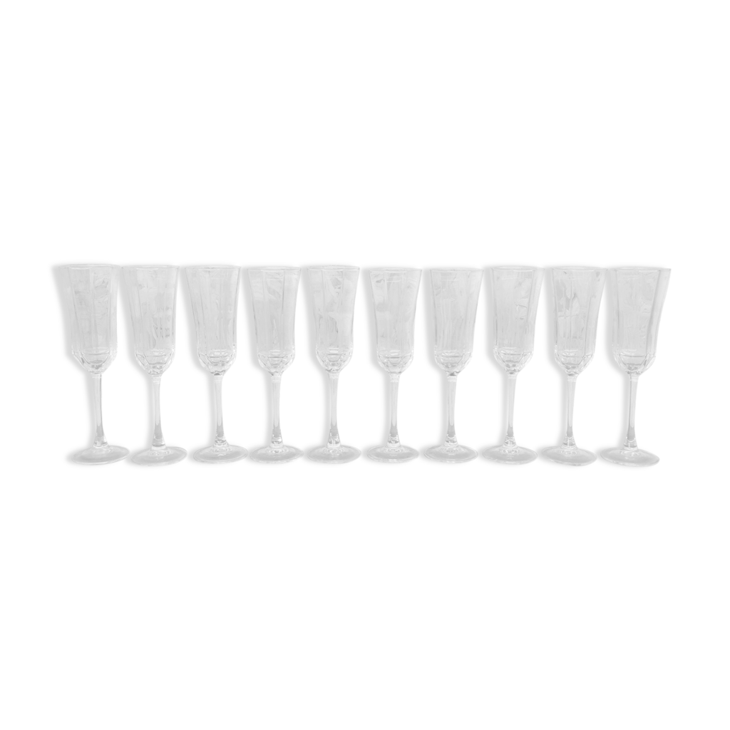 Service de 10 flûtes à Champagne Arcopal Selency