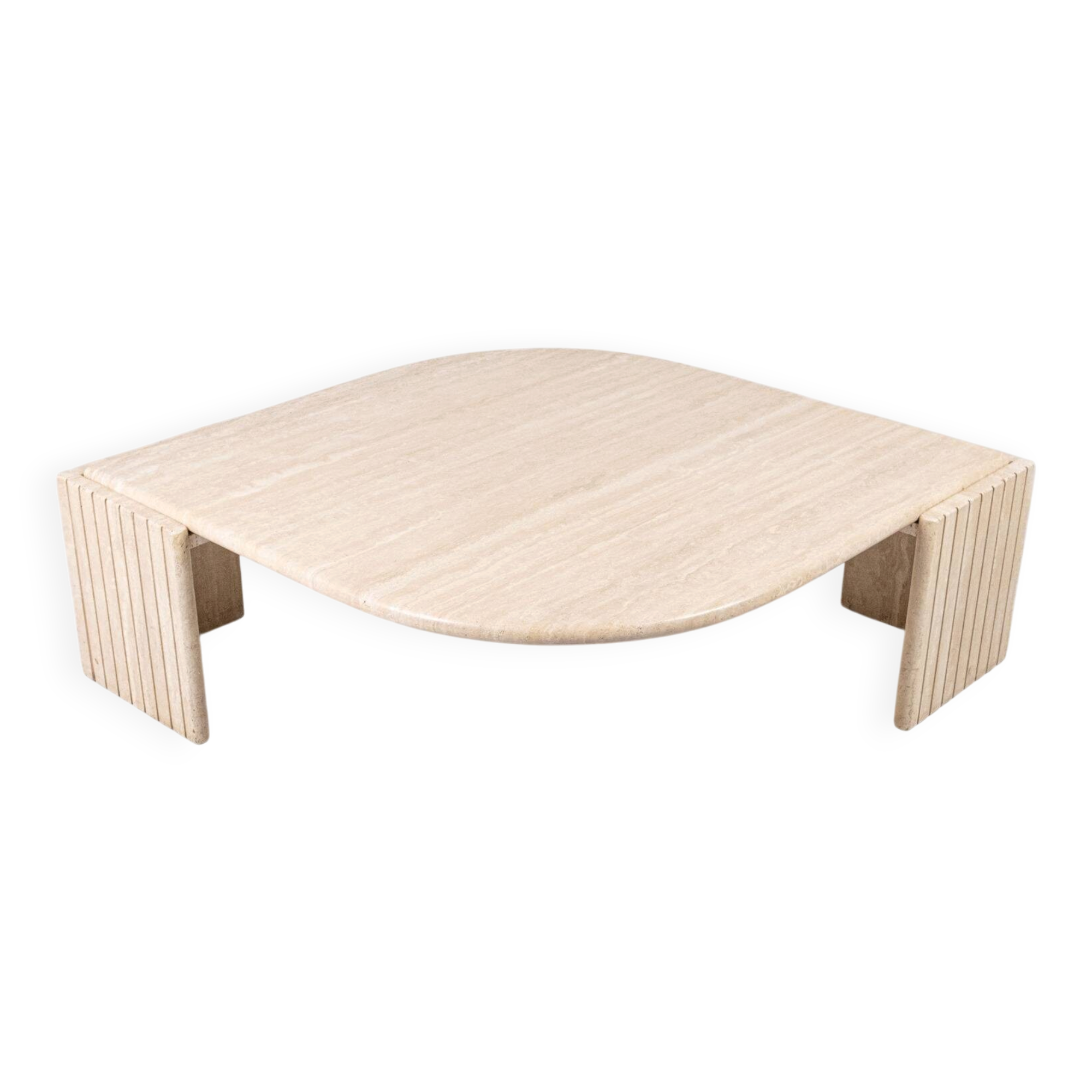 Travertine eye table, Roche Bobois, 1970-80