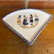 Set of 4 white ceramic crepe plates with vintage Quimper decor