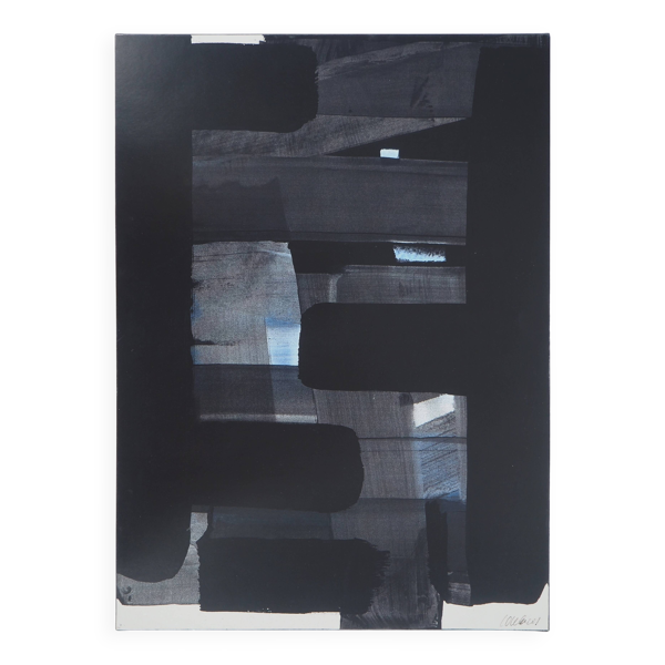 Pierre SOULAGES : Gouache sur papier 1973 - Affiche originale signée — Beyit