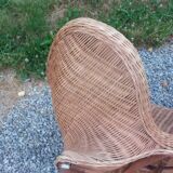 Rattan armchair and rattan coffee table from the 70s