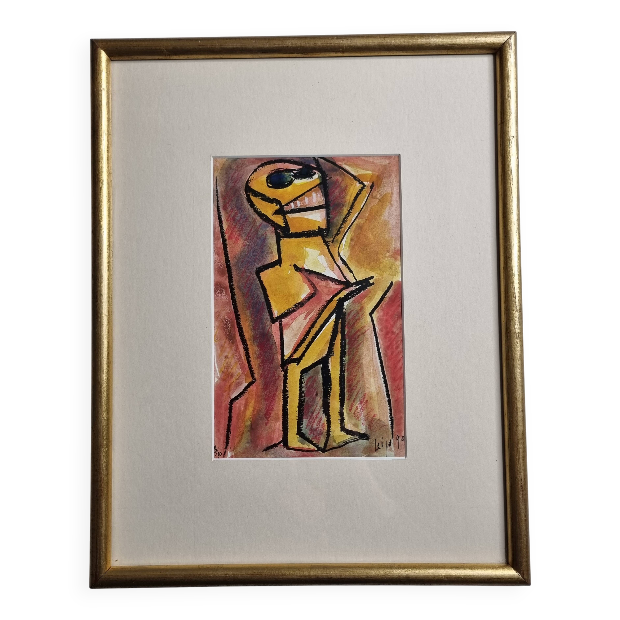 Expressionist portrait by Bernard Leijs, 1990