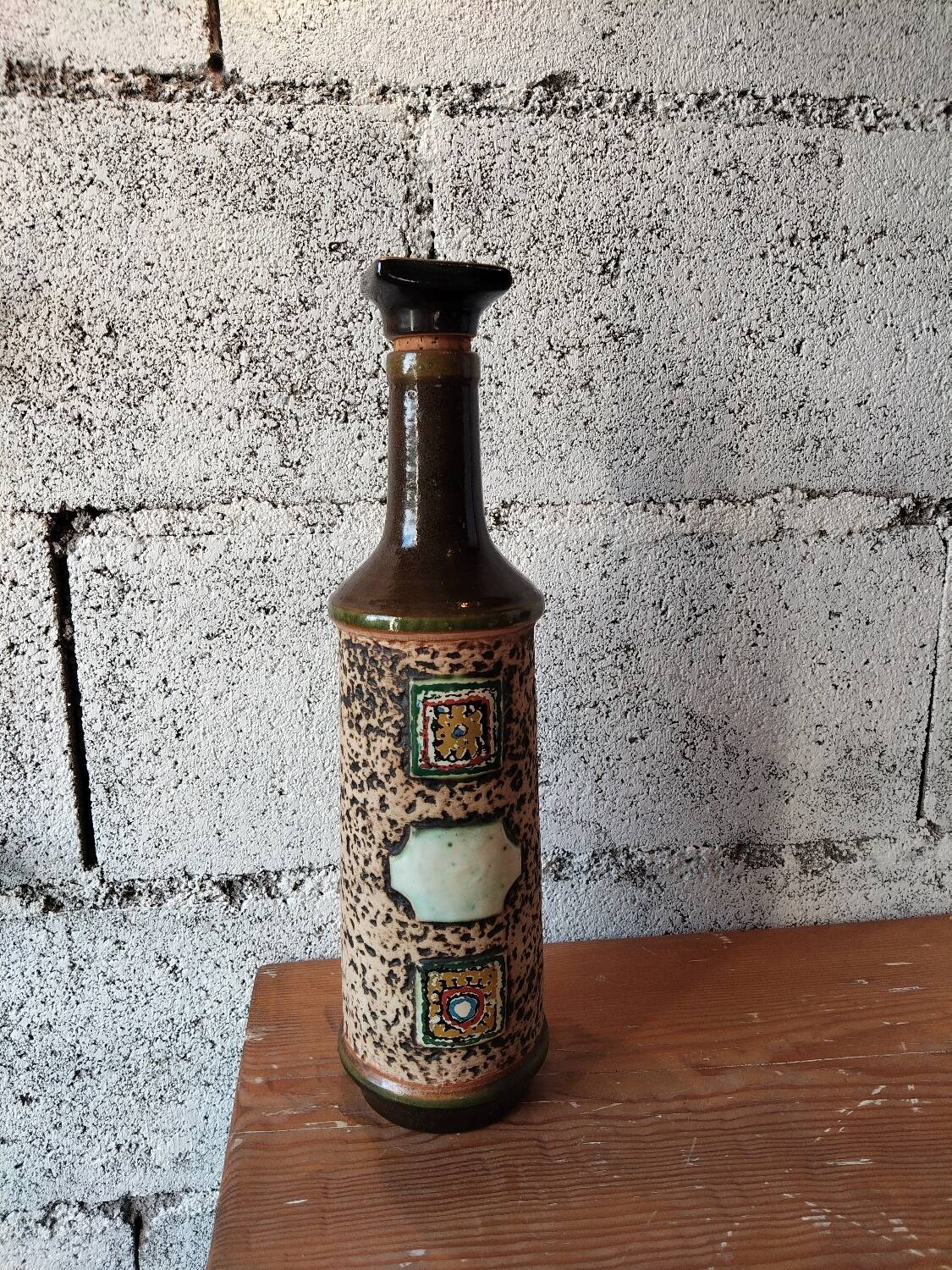 Large decorative bottle West Germany in ceramic – 1970s