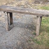 Old small 160 cm carpenter's workbench in solid oak