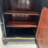 Napoleon III furniture has a black wooden door and brass marquetry 19th century