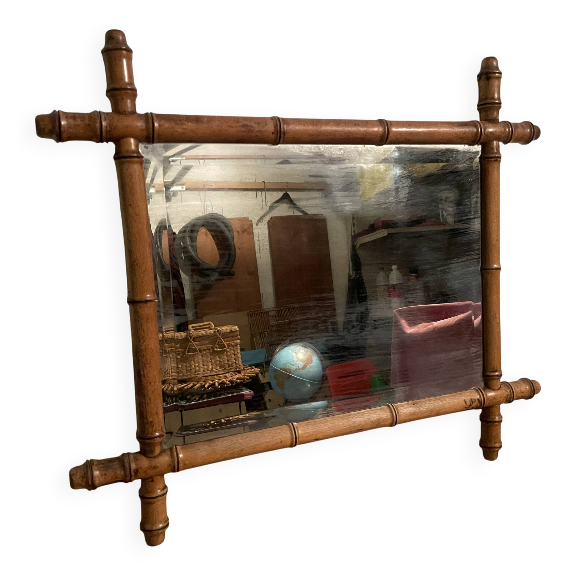 Faux bamboo mirror from the 1950s.