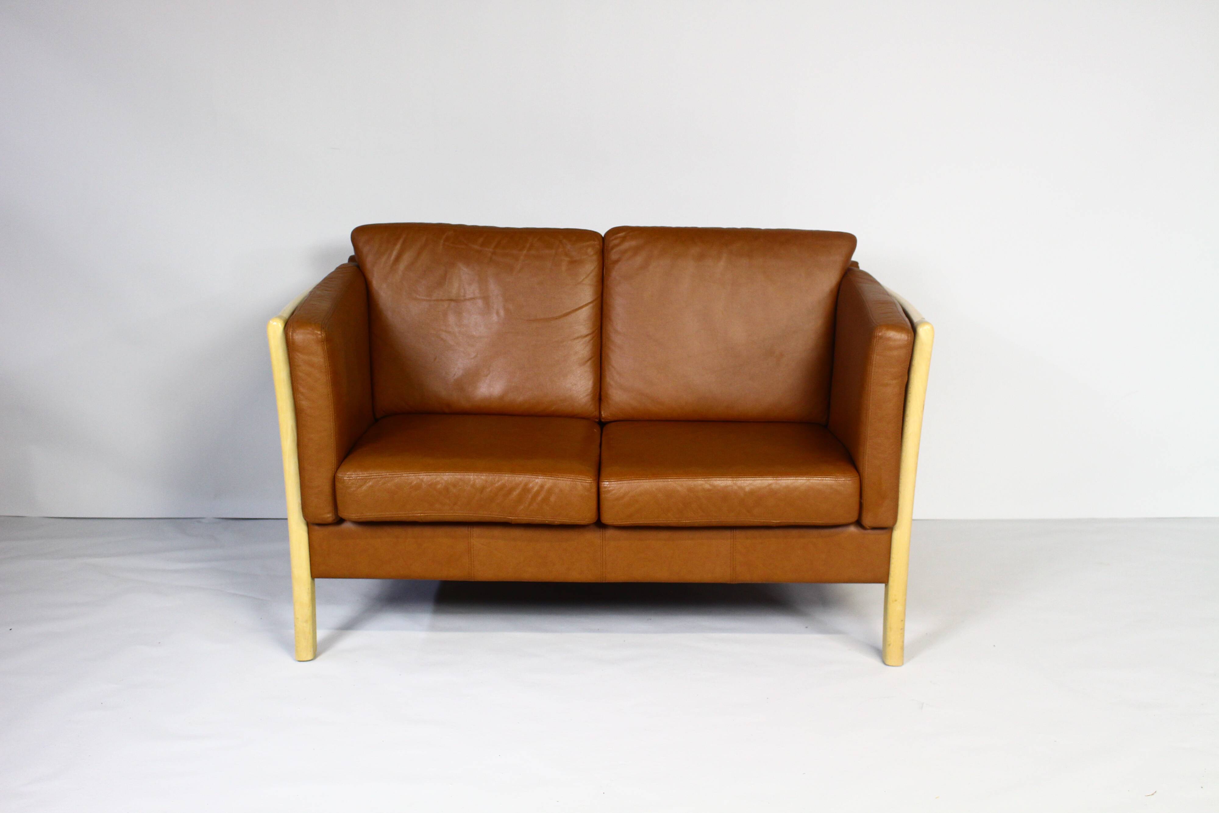 Brown Leather 2 Seater Sofa