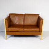 Brown Leather 2 Seater Sofa