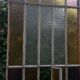 Workshop door 258.4x98.5cm in iron and colored cathedral glass