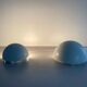Round wall lights, small and large, in white metal by Bega, 1970s, Germany.