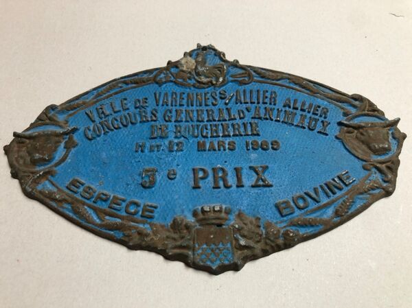 Plaque concours agricole varennes-sur-allier 1989
