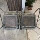 Pair of Souvignet armchairs, grey leather, chrome, 1980.