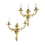 Paire d'appliques à 3 feux style Louis XV