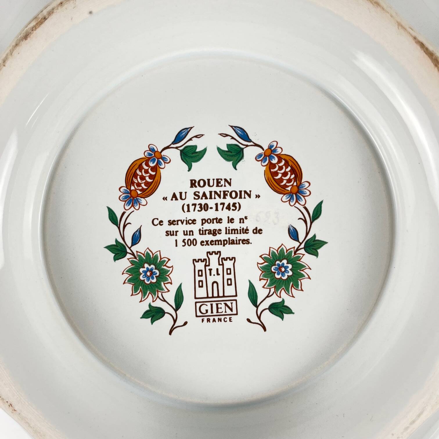 Gien soup tureen model Rouen Sainfoin, 1990, limited edition 693/1500