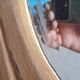 Carved wooden mirror Art Nouveau France 1920 oval shape