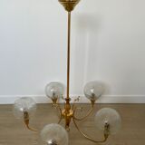 Lustre 5 branches avec globe