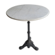 Round table bistro in white marble