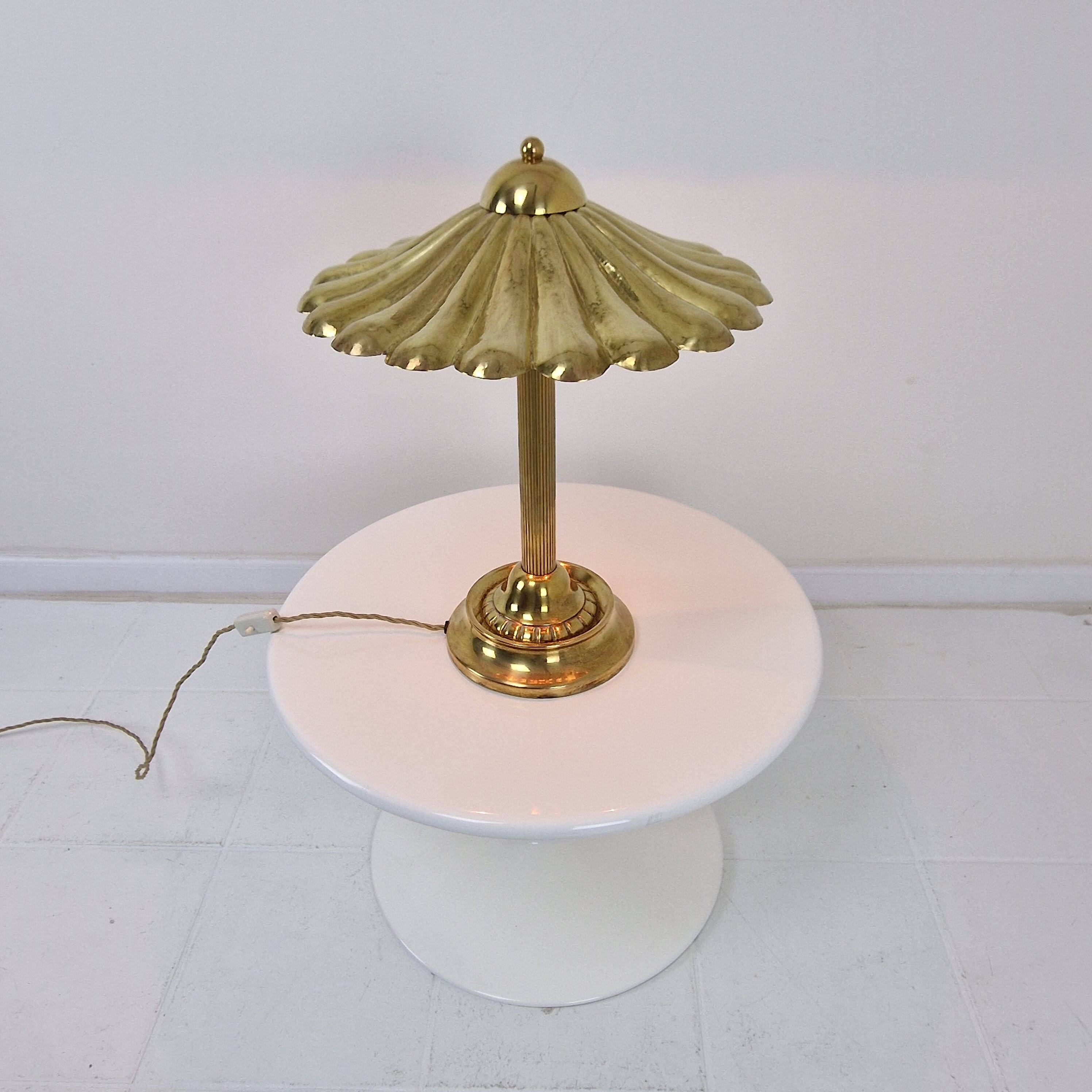 Lampe de table en laiton sculptural italien rare, années 1970 | Design Hollywood Regency