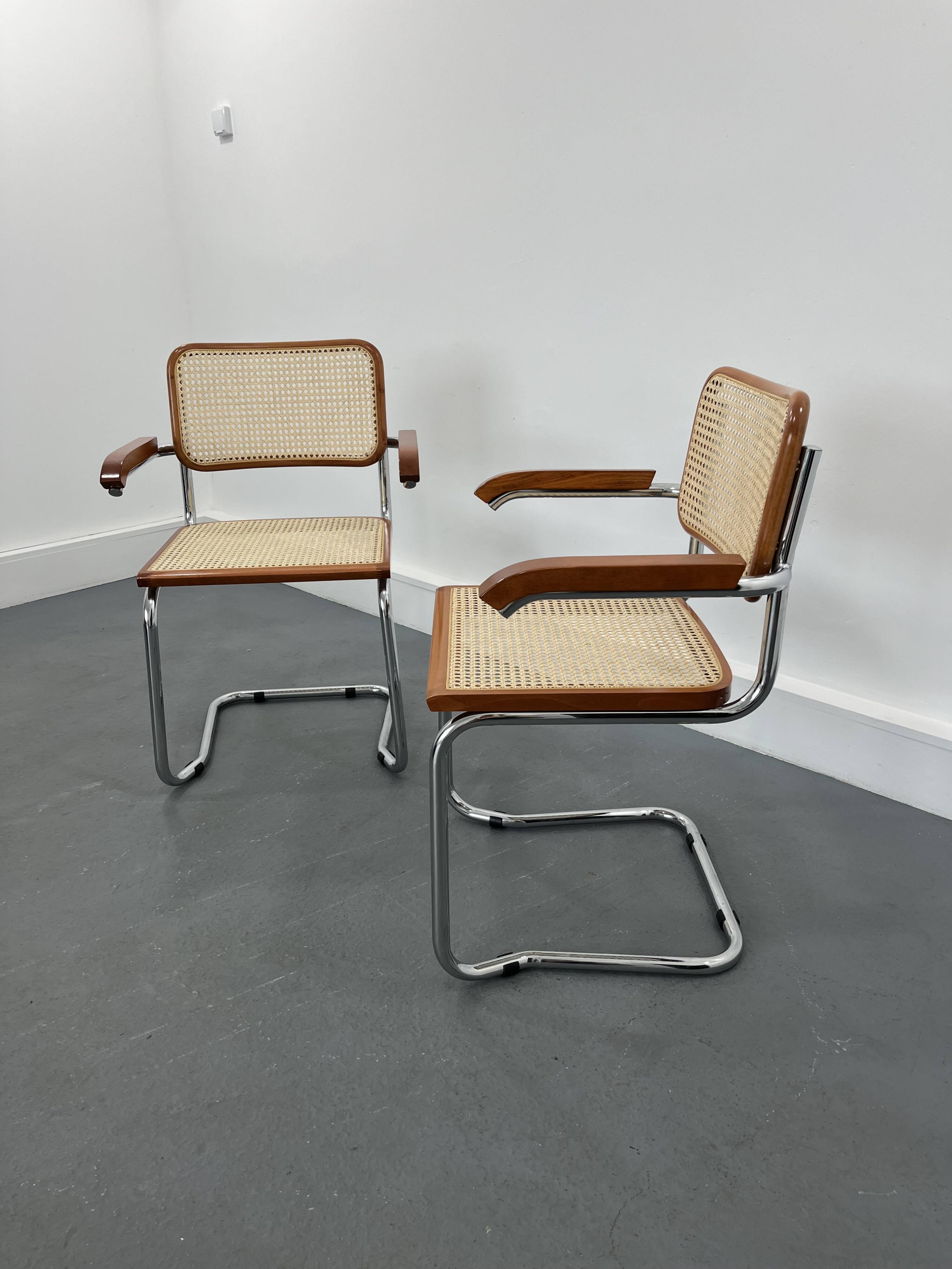 Vintage in style Cesca Chairs by Marcel Breuer, Italy, 1980s, Set of 2