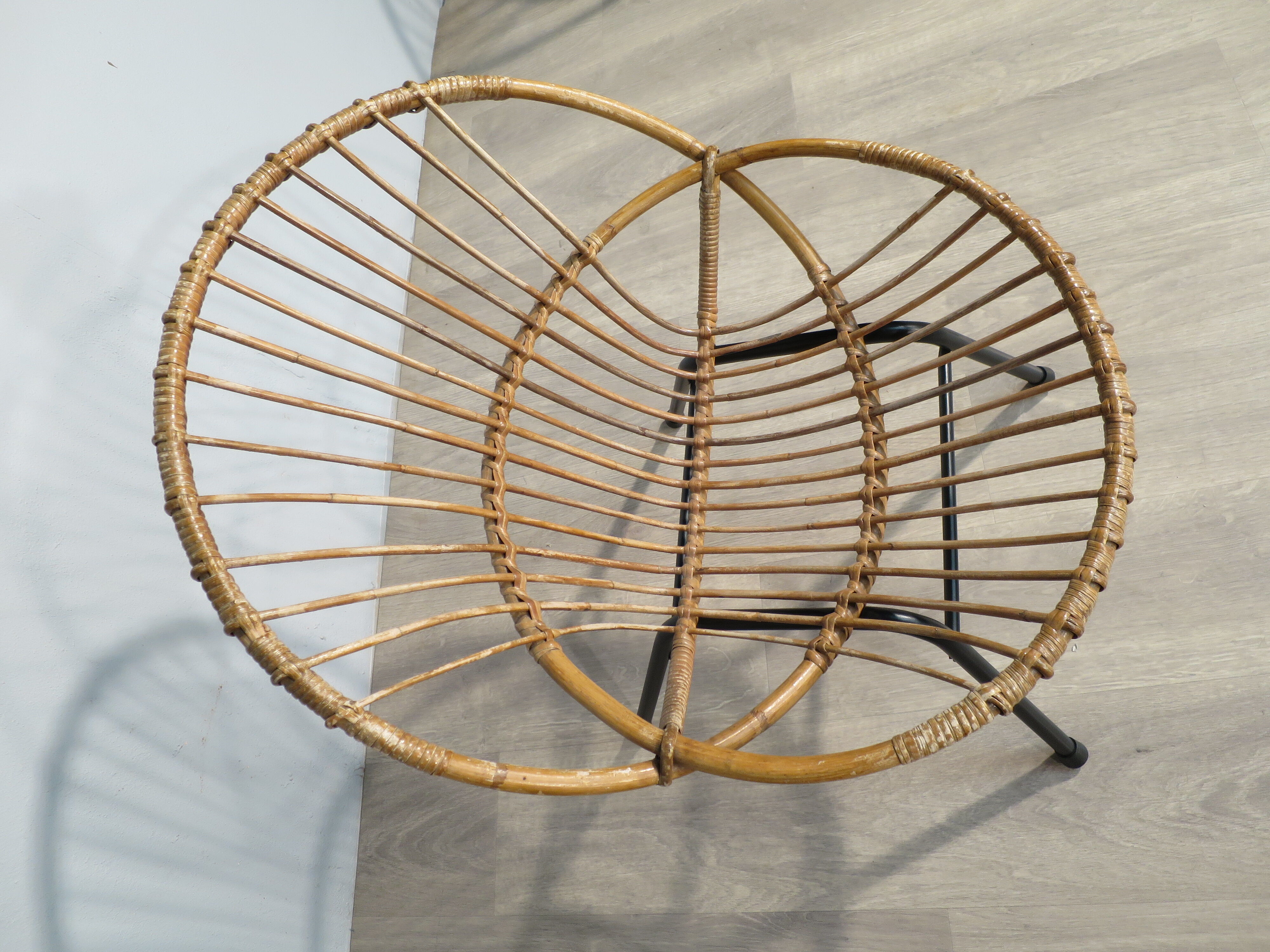 Rattan basket armchair 1960