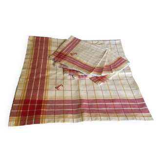 Nappe et 6 serviettes  -  vintage