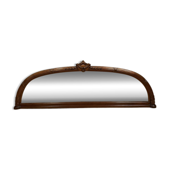 Very large Louis XVI style half-moon mirror in mahogany